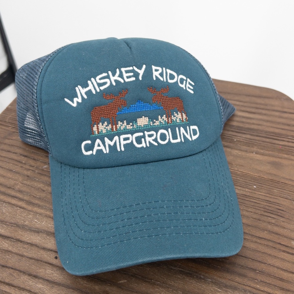 Anthropologie‎ Worn West Whiskey Ridge Trucker Hat Cross-Stitch Snapback NWT